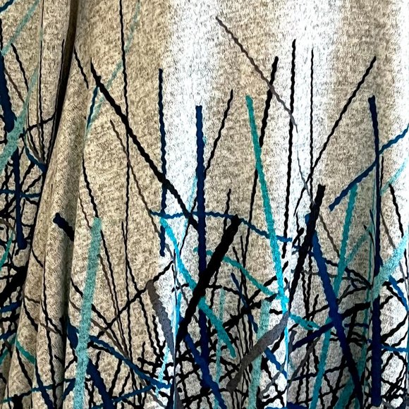 NWT Orange Fashion Village Gray Printed Asymmetric Sweater Tunic - Picture 10 of 11